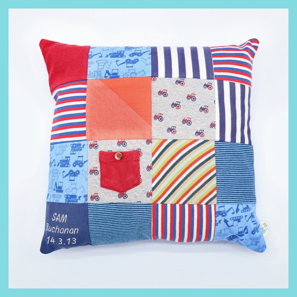 Patchwork Memory Cushion keepsake cushion Tiller&Co