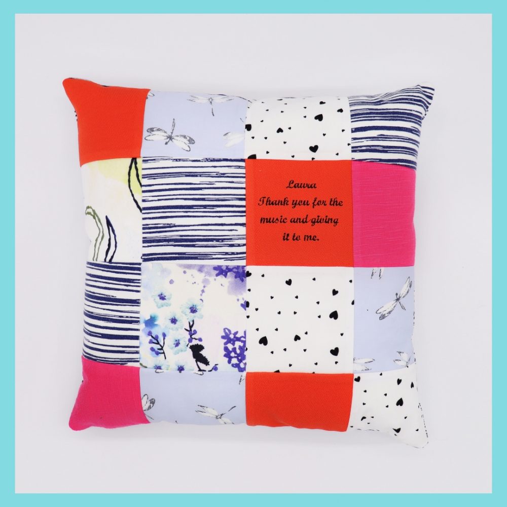 Patchwork Memory Cushion keepsake cushion Tiller&Co